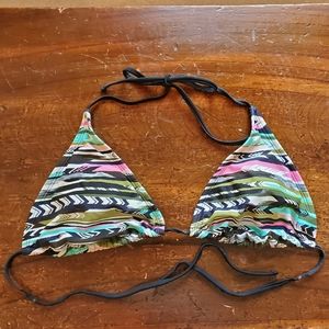 Patterned Triangle Bikini Top